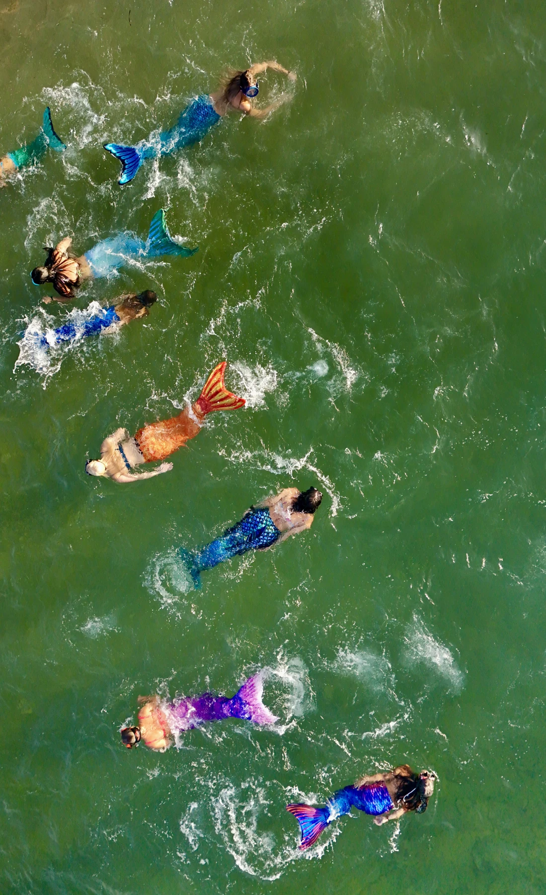 Mermaid experience from a drone perspective